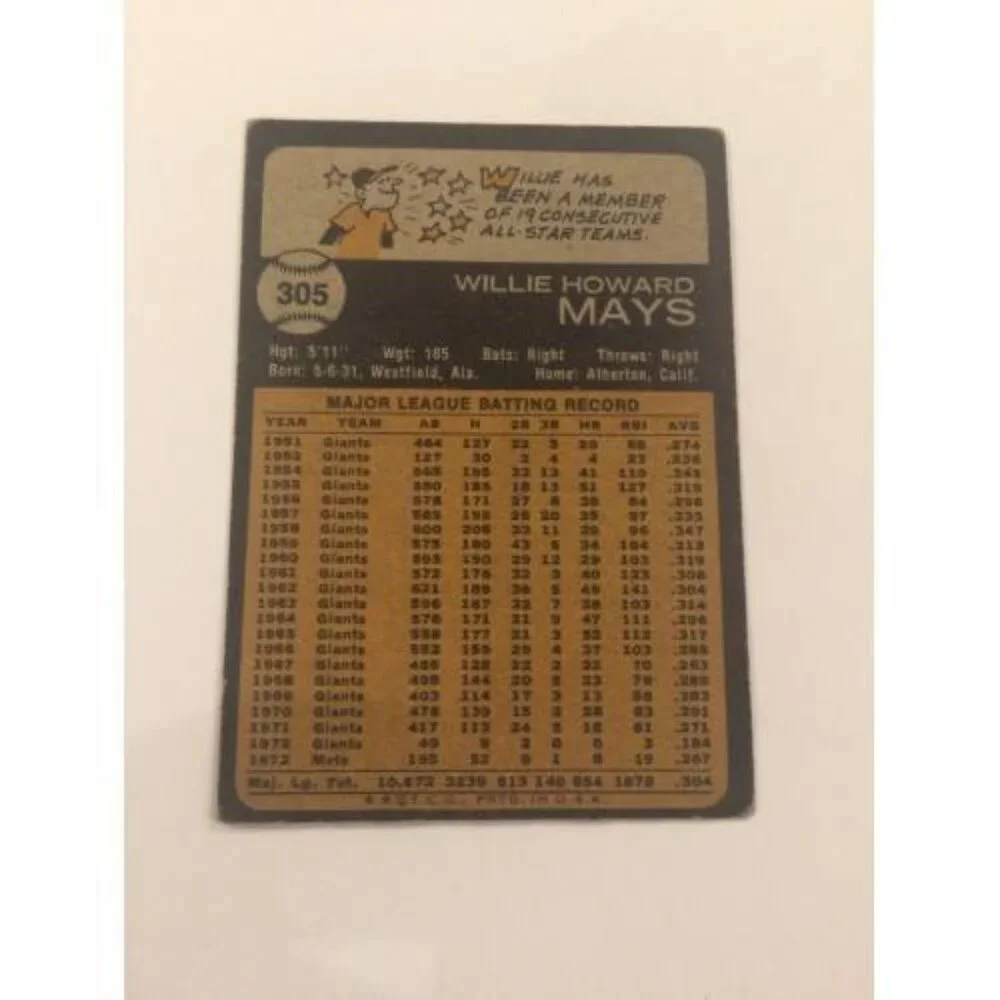 1973 Topps Willie Mays NY Mets #305 (025)